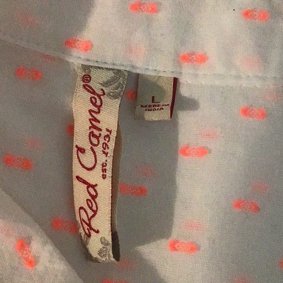 Red Camel sheer button down shirt size large - Picture 7 of 11